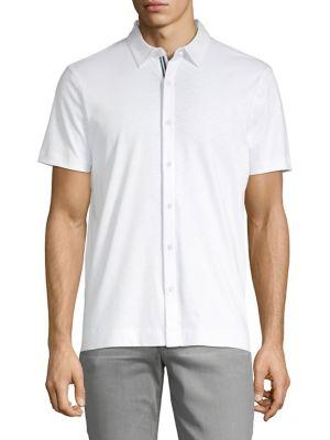 Perry Ellis Short-sleeve Button-front Shirt