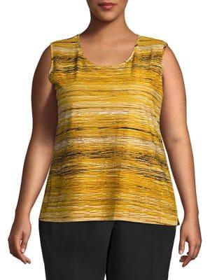 Kasper Printed Stretch Tank Top