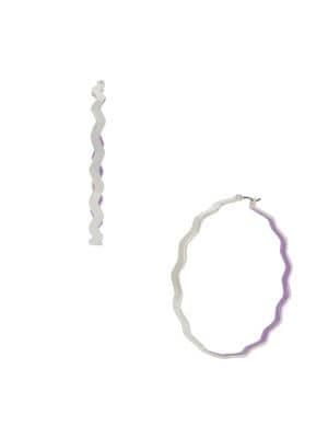 Bcbgeneration Zig Zag Large Hoop Earrings