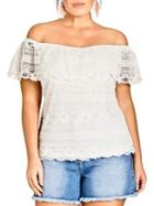 City Chic Plus Summer Frill Off-the-shoulder Top