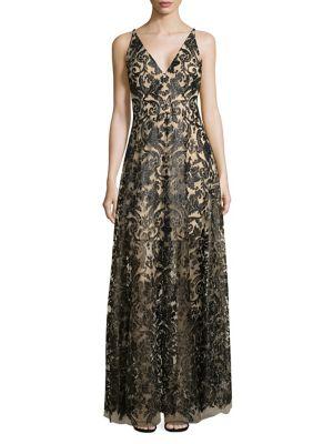 Dress The Population Simone Sequined Lace A-line Gown
