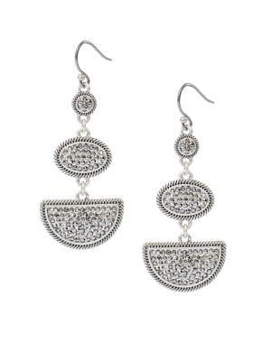 Lucky Brand Dark Magic Crystal Triple Drop Earrings