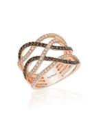 Le Vian Chocolate Diamonds, Vanilla Diamonds & 14k Strawberry Gold Gladiator Weave Ring