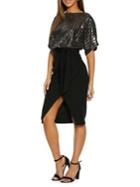 Quiz Sequined Belted Midi Dress