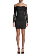 Jump Off-shoulder Lace Mini Dress