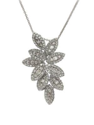 Effy Leaf 14k White Gold Pendant Necklace