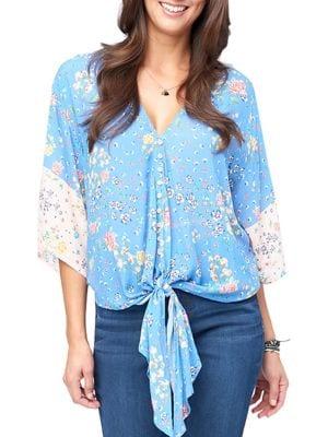 Democracy Printed Tie Top