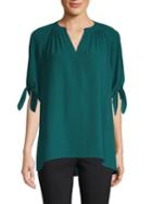 Michael Michael Kors Tie-sleeve High-low Top