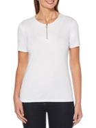 Rafaella Quarter-zip Short-sleeve Blouse