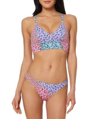 Jessica Simpson Ditsy Floral Crop Cami Swim Top