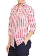 Lauren Ralph Lauren Striped Stretch Cotton Button-down Shirt