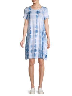 Lord & Taylor Petite Short Sleeve Tie-dye Dress