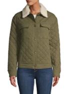 Pendleton Sidney Faux Fur Collar Quilted Barn Jacket