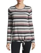 Marc New York Performance Striped Tie-accented Performance Tee