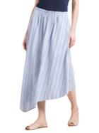 Donna Karan Striped Eyelet Cotton Midi Skirt