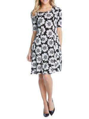Karen Kane Daisy-print A-line Dress