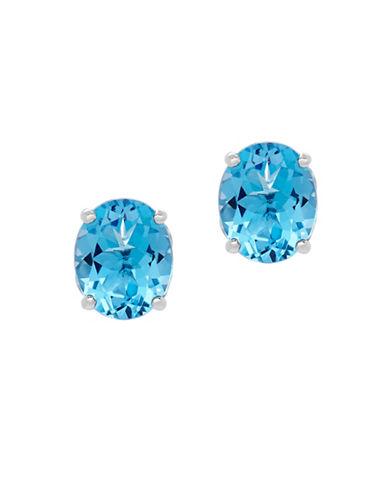 Lord & Taylor Swiss Blue Topaz And Sterling Silver Oval Stud Earrings