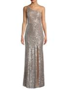 Xscape One-shoulder Sequined Gown