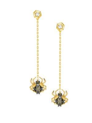 Swarovski Magnetic Mixed-plated Spider Chain Drop Earrings