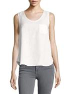 Lord & Taylor Scoopneck Linen Tank Top