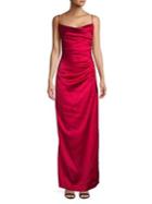 Laundry By Shelli Segal Satin Side Ruched Gown