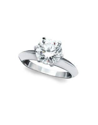 Crislu Classic Brilliant Sterling Silver Solitaire Ring
