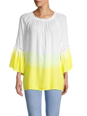 Context Dip-dye Ombre Bell Sleeve Tunic