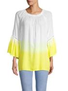Context Dip-dye Ombre Bell Sleeve Tunic