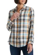 Lucky Brand Plaid Long-sleeve Cotton-blend Shirt