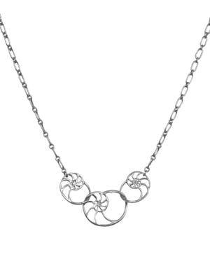 Lucky Brand Turkish Riviera Silvertone Interlocking Shell Pendant Necklace