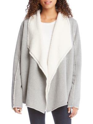 Karen Kane Faux Shearling Raw Edge Collar Jacket