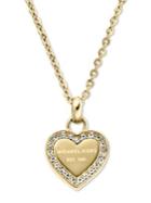 Michael Kors Heritage Hearts Pave Logo Pendant Necklace/goldtone
