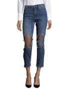 Blanknyc Mesh Front Distressed Jeans