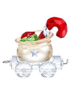 Santa's Gift Bag Wagon Swarovski Crystal Figurine
