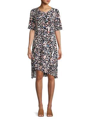 Context Leopard-print Asymmetrical Shift Dress