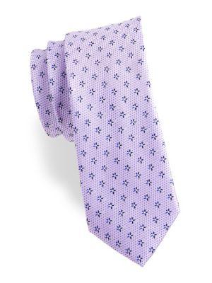 Black Brown Floral Neat Slim Silk Tie