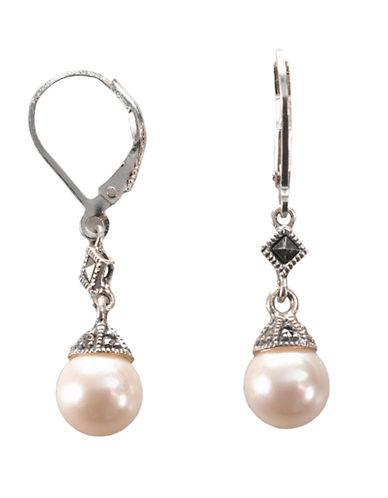 Judith Jack Marcasite And Sterling Silver Pearl Drop Earrings