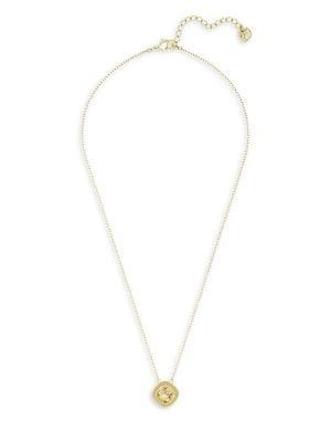 Swarovski Goldplated And Crystal Lattitude Pendant Necklace