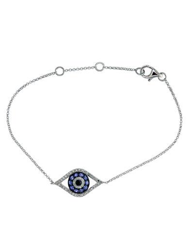 Effy Sapphire, Diamond And 14k White Gold Evil Eye Bracelet