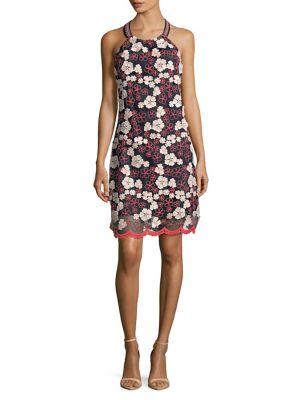 Laundry By Shelli Segal 3d Embroidered Lace A-line Dress