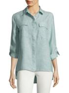 Jones New York Hi-lo Linen Button-down Shirt