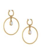 Lucky Brand Goldtone Doubled Sided Hoop Earrings
