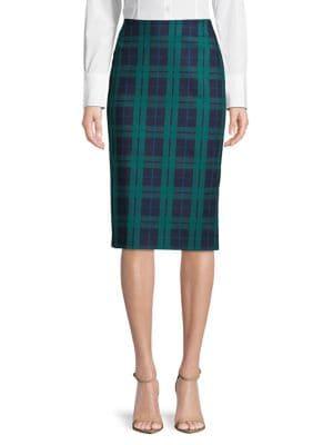 Lord & Taylor Petite Plaid 27 Pencil Skirt