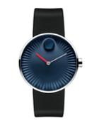 Movado Bold Edge Stainless Steel & Silicone Strap Watch/midnight Dial