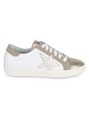 Meline Velour Embellished Leather Sneakers