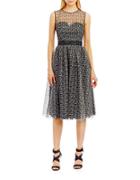 Nicole Miller New York Sleeveless Lace Illusion Fit And Flare Dress
