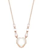 Nadri V-day Rose Goldtone Cubic Zirconia And Opal Heart Pendant Necklace