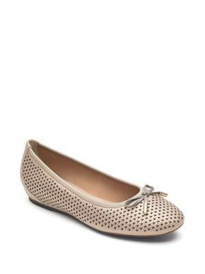 Rockport Total Motion Perforated Bow Leather Ballet Flats