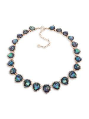 Anne Klein Embellished Pear-stone Station Necklace