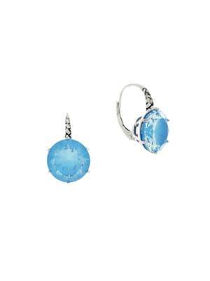 Etienne Aigner Silvertone And Cubic Zirconia Drop Earrings